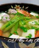 Canh thịt viên nấu đậu