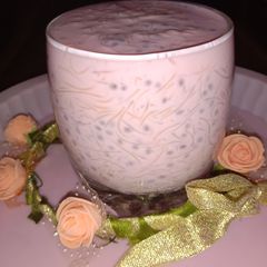 A picture of Rose petals and seviyan milk.