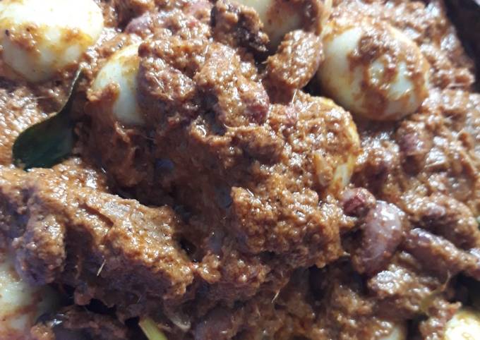 Resep: Rendang telur puyuh &amp; kacang merah Rumahan