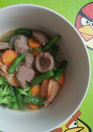 Foto resep Sup Sayur Udang Baso Sederhana