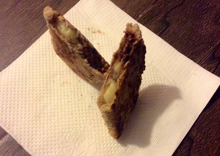 Pan con chocolate y plátano