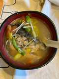Salmon Head Soup with Asparagus