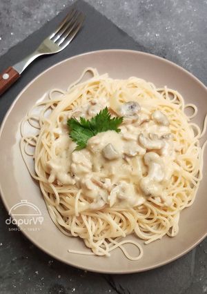 Foto resep SPAGHETTI CREAMY MUSHROOM / Spaghetti krim susu