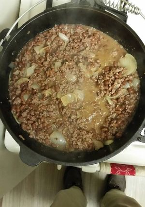 A picture of Hamburger, Beans, & Onions.