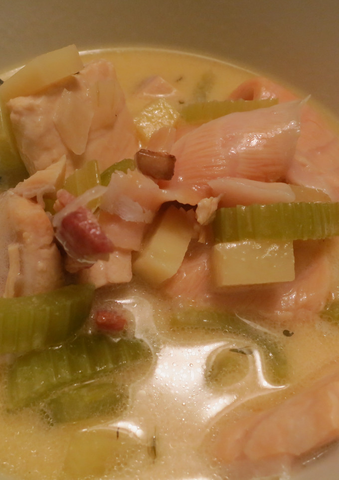 A picture of Salmon Chowder.