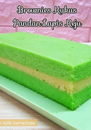 Foto resep Brownies Kukus Pandan Lapis Keju