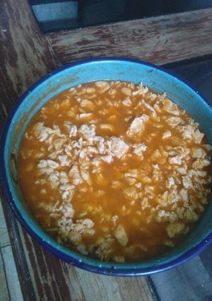 Una foto de Huevo con chile de tomate