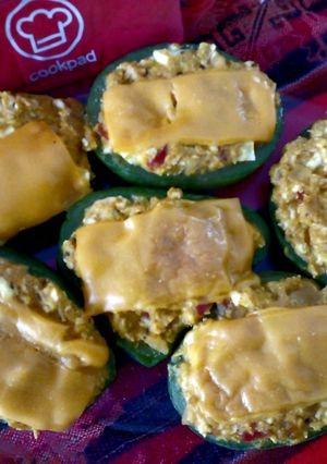 Una foto de Zapallitos rellenos con sus semillas y boniato