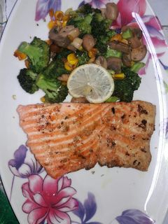 Foto resep Grill salmon dan sayur