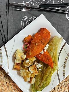 عکسی از دستور سالاد سزار با کاهو گریل