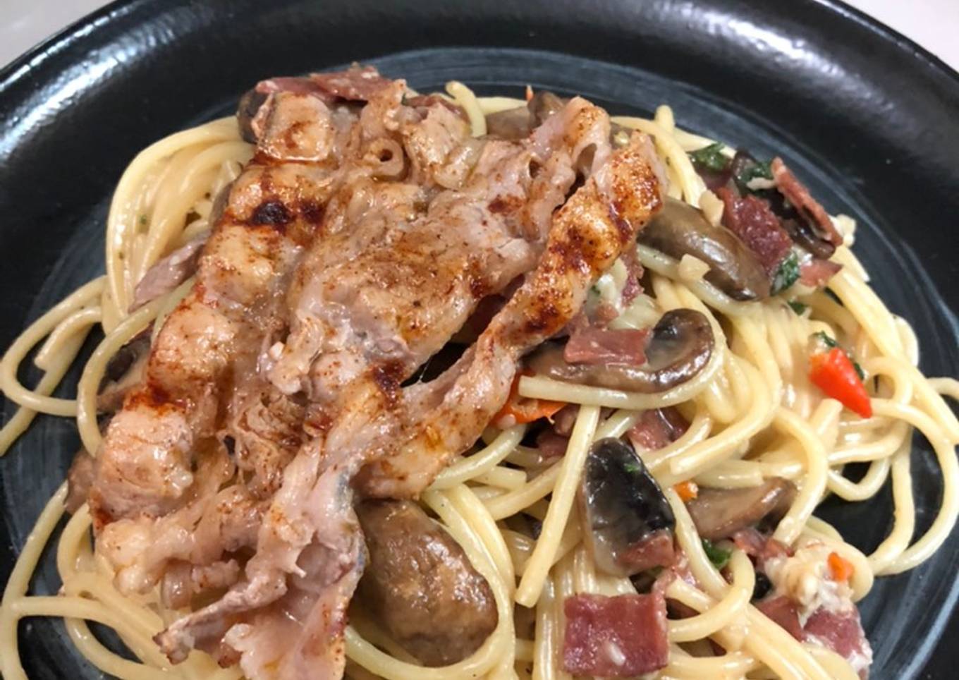 Aglio e Olio with Beef Bacon