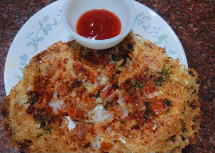 Easiest Way to Make Super Quick Homemade Crispy Poha Uttappa
