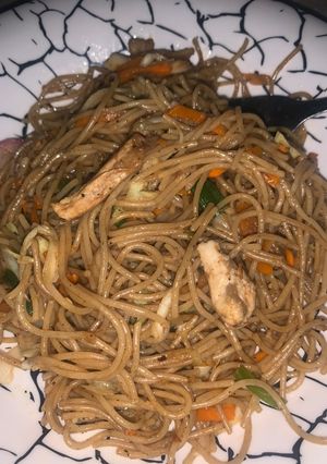 A picture of Local spaghetti chow mein.