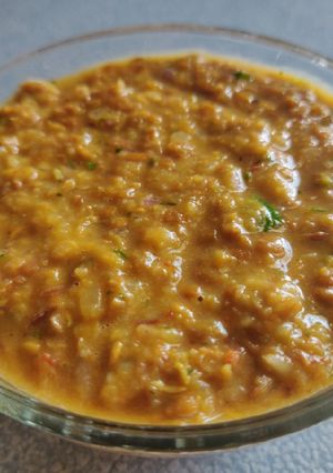A picture of Kolluparupu Thovaiyal/Horse Gram Chutney.