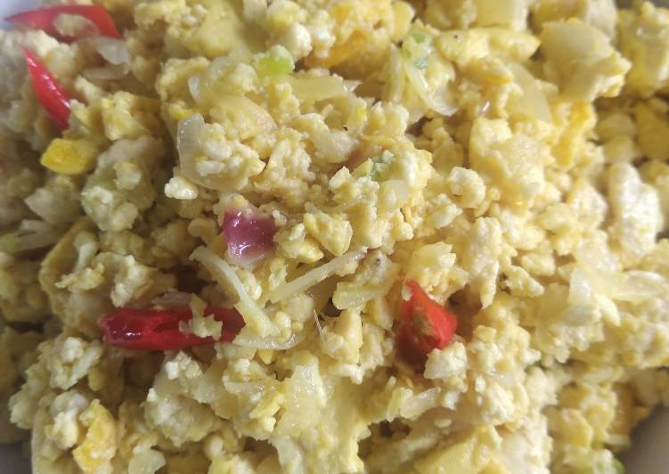 Bagaimana memasak Orak Arik tahu simpel yang mudah