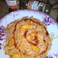 A picture of Jhatpat masala spaghettis.