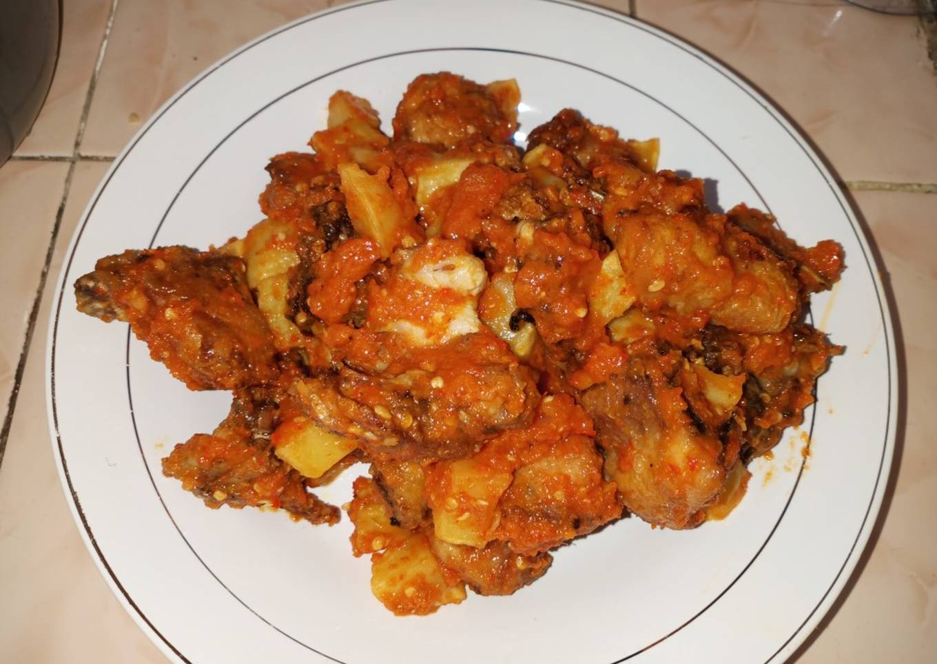 Balado ayam kentang