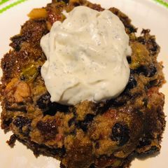 A picture of 2 - Bean Spicy🌶Cakes With Sour Cream Sauce.