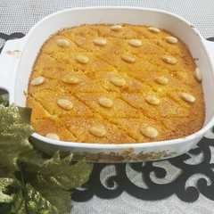 A picture of বাসবুসা- মধ‍্যপ্রাচীয় সুজির কেক। Basbusa-A delicious Middle Eastern Cake.
