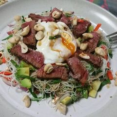 A picture of Beef & noodle salad.