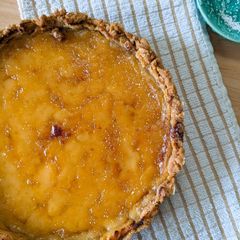 A picture of Lemon Tart with Almond & Walnut Crust.
