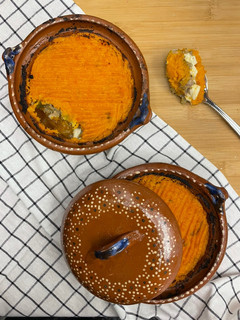 Una foto de Pastel de camote con olla a presión y horno eléctrico