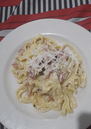 Foto resep Simple Fettuccini carbonara