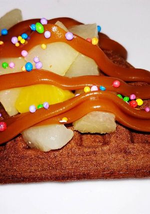 Una foto de Waffles de chocolate