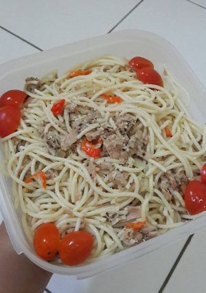 Foto resep Spaghetti Aglio Olio Tuna