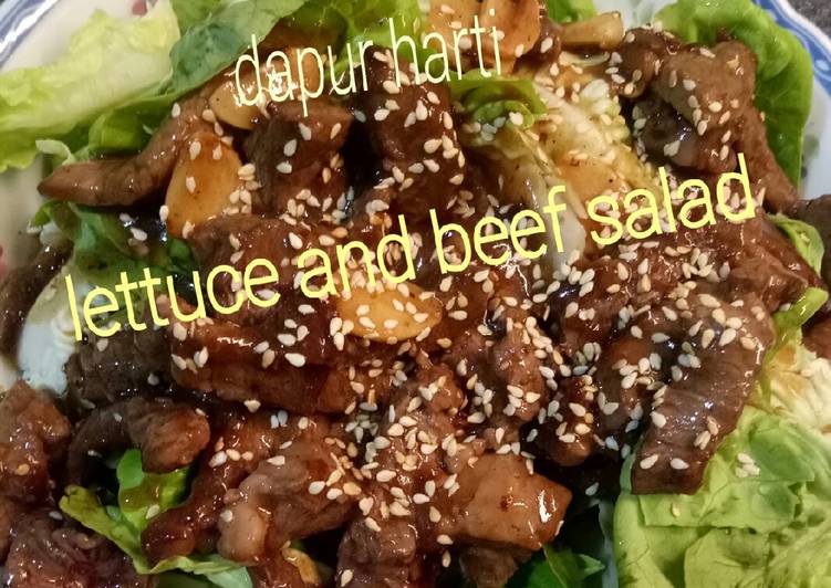 Resep Lettuce and beef salad Mudah