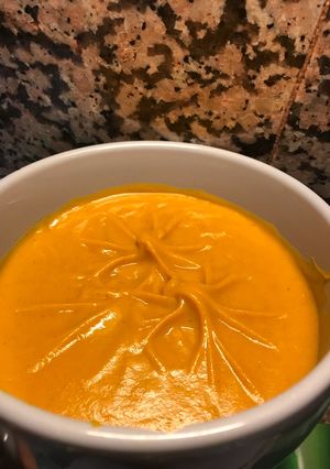 Una foto de Crema de “Halloween” calabaza con toque asado (Con Thermomix)