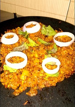 A picture of Mutton Tawa qeema.