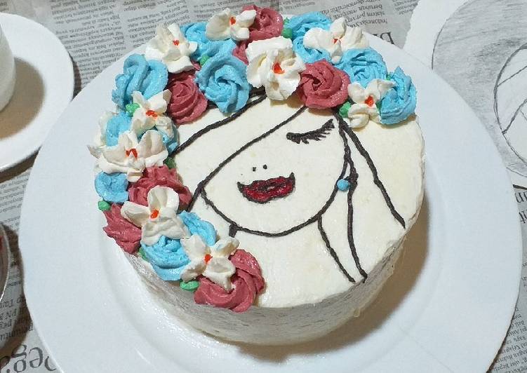 Floral Face Cake Dengan Cake PisCok Fudge & Frosting Berkeju