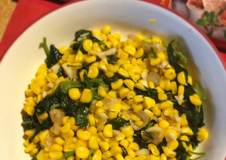 Tumis Bayam dan Jagung Manis ala Tiger Kitchen