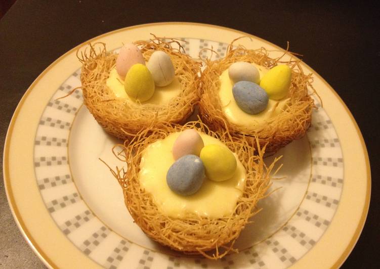 Recipe of Super Quick Homemade Kataifi Cheesecake Nests