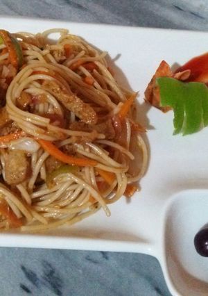 A picture of Fusion chow mein.