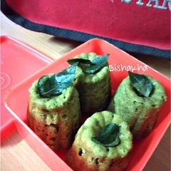 A picture of Spanich Moong Dal Dhokla  #Kids Tiffin.