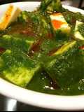 Spinach cheese curry (Green Curry paste)