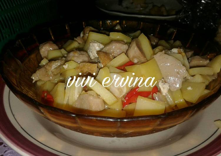 Tumis kentang bakso tahu