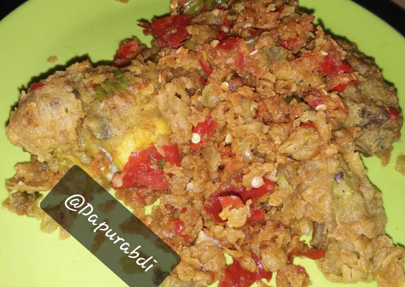 Ayam tepung geprek seuhah