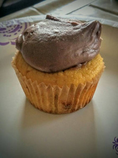 A picture of Gluten Free Coconut Flour Cupcakes with Peanut Butter frosting.