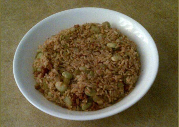 Cajun style lima beans and dirty rice