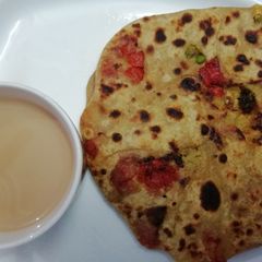 A picture of Leftover carrot sabji paratha.