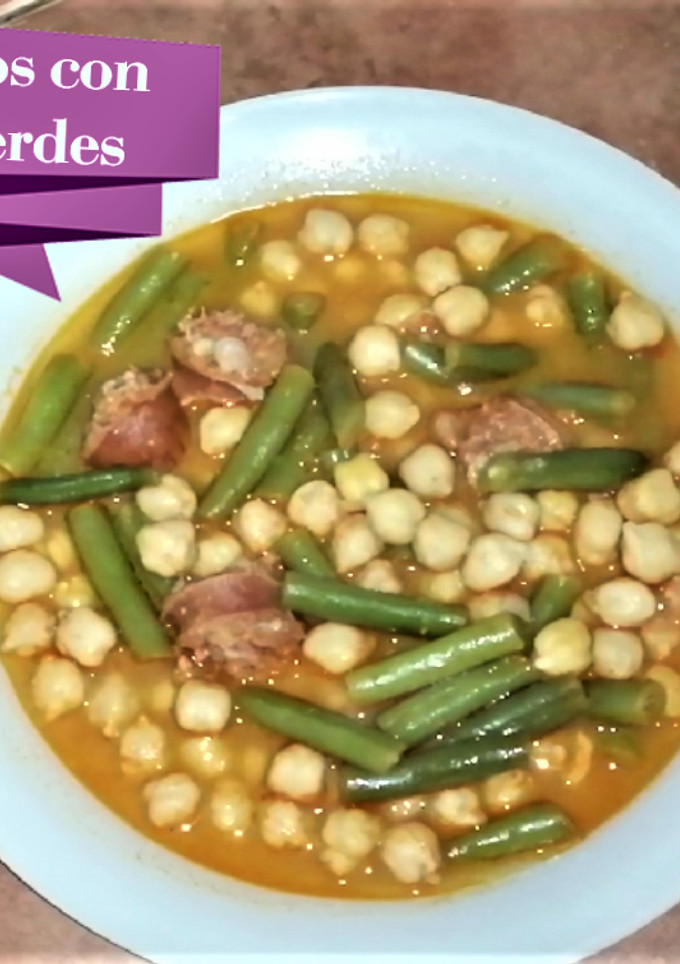 Una foto de Garbanzos con Judías verdes en 15 minutos. (Rápido y fácil)