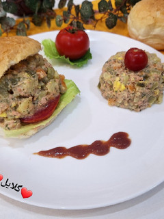 عکسی از دستور ساندویچ سرد سیب زمینی (لقمه مدرسه)😋