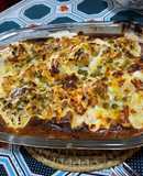 Coliflor gratinado y arvejas