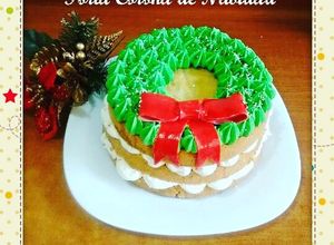 Una foto de Torta corona de Navidad