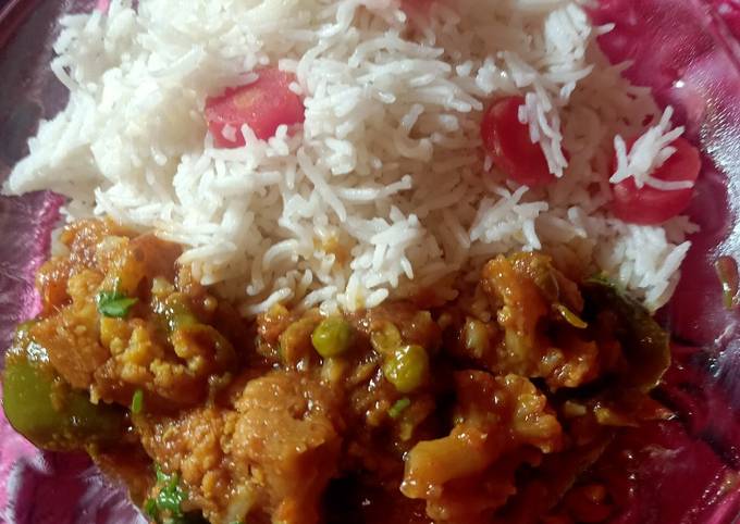 Steps to Make Favorite Mix veg with white rice