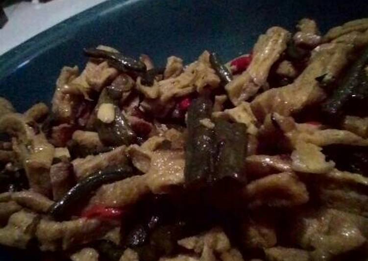 Oseng tahu kacang panjang pedas manis