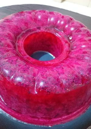 Foto resep Puding Buah Naga Segar